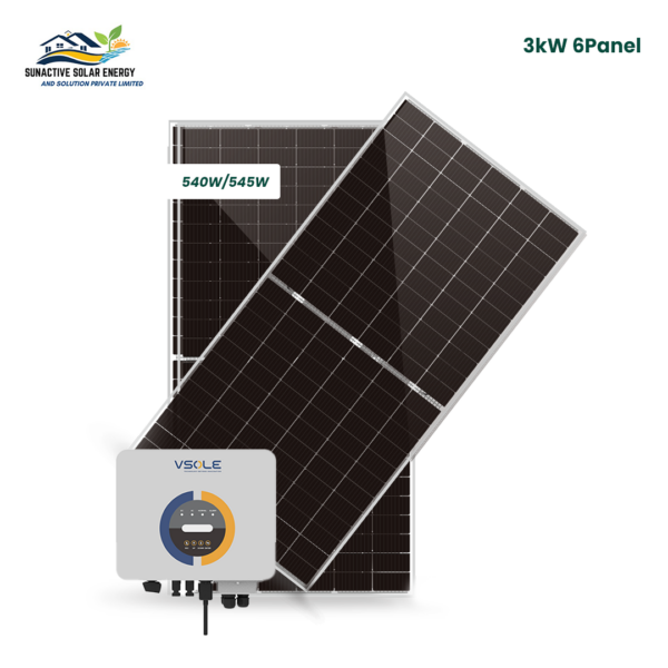 3kW On-Grid Solar System with Mono Perc half Cut 540/550W Panel (DCR Approved)