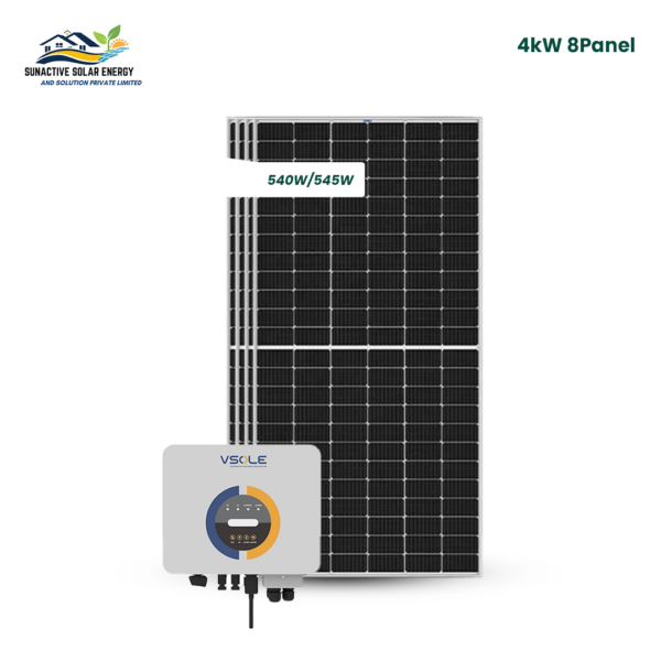 4kW On-Grid Solar System with Mono Perc half Cut 540/550W Panel (DCR Approved)