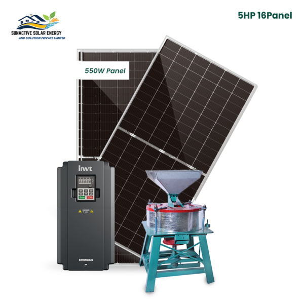 5 HP Atta Chakki with Mone Perc Half cut 550W Panel (16 Panel)