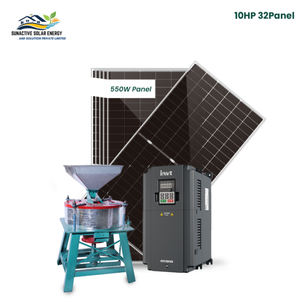 10 HP Atta Chakki with Mone Perc Half cut 550W Panel (32 Panel)