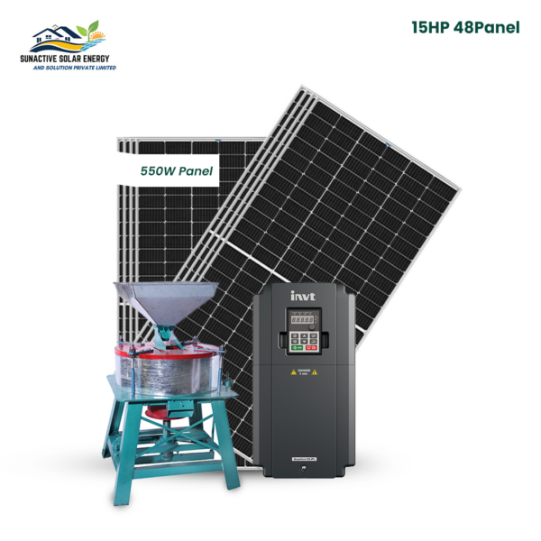 15 HP Atta Chakki with Mone Perc Half cut 550W Panel (48 Panel)