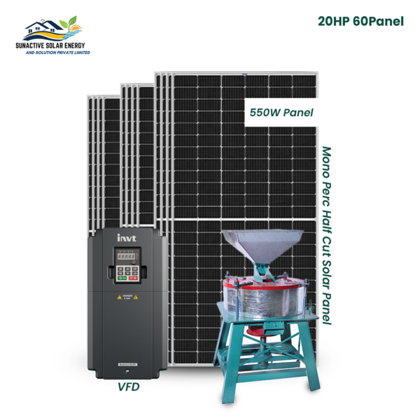 20 HP Atta Chakki with Mone Perc Half cut 550W Panel (60 Panel)