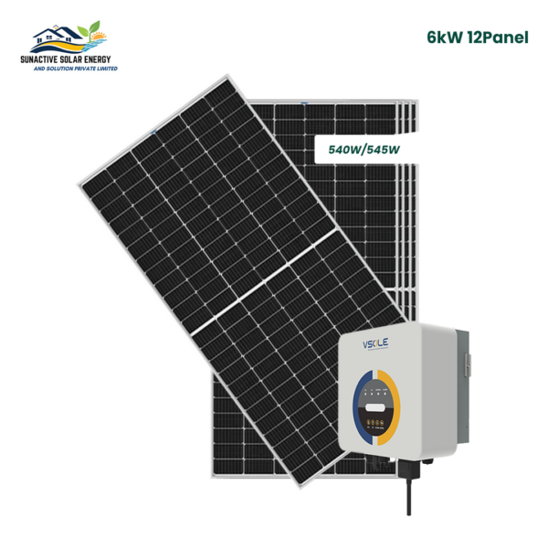 6kW On-Grid Solar System with Mono Perc half Cut 540/550W Panel (DCR Approved)