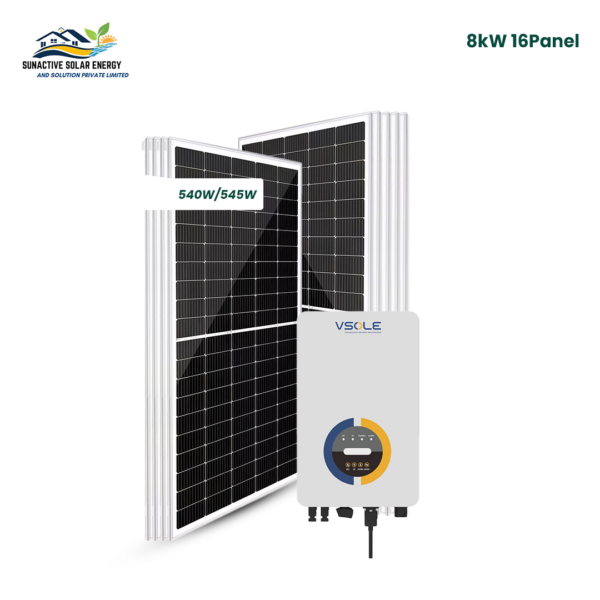 8kW On-Grid Solar System with Mono Perc half Cut 540/550W Panel (DCR Approved)